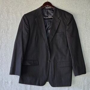 Haspel Heritage Blazer‎ Mens Size 43 Black Classic Single Breasted Two Button